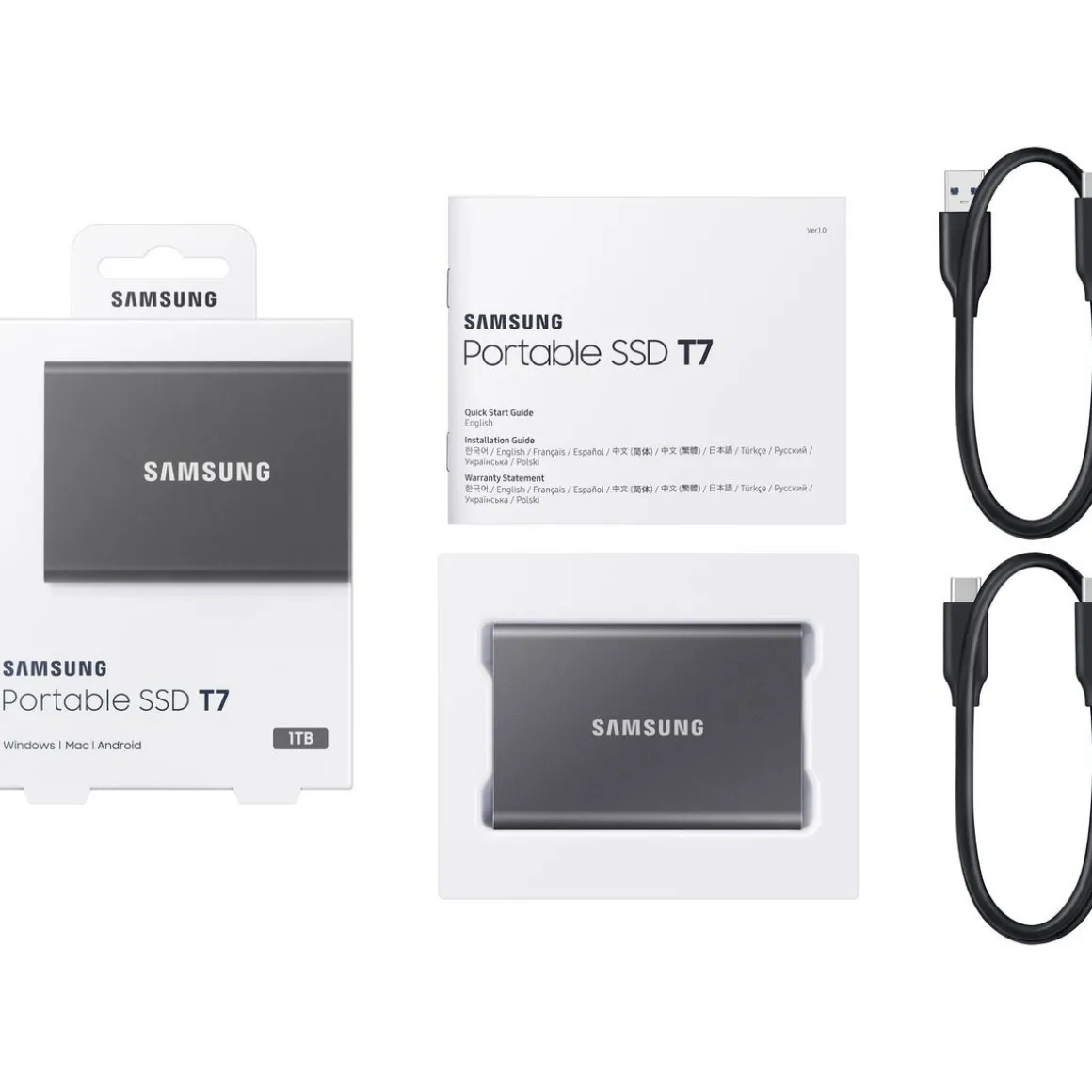 Disque dur SSD Ext T7 1TO GR 3.2 - Gris