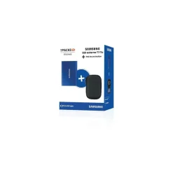 Disque dur SSD externe Pack T7 1 To bleu + housse