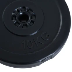 Disques de poids - lot de 4 disques d'haltère - ensemble de poids 5 Kg et 10 Kg - poids total 30 Kg - entraînement musculaire & haltérophilie - HDPE noir