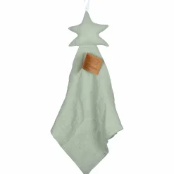 Doudou Mouchoir Bébé Étoile 46cm Vert Céladon