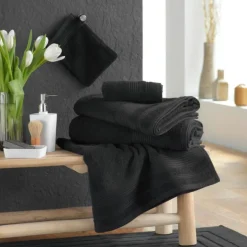 Drap de Douche Tendresse 70x130cm Noir