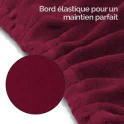 Drap housse de protection en éponge pour coussin demi-rond 66 cm x 22 cm x 12 cm de table de massage - Prune