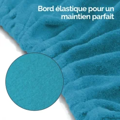 Drap housse de protection en éponge pour coussin demi-rond 66 cm x 22 cm x 12 cm de table de massage - Bleu turquoise