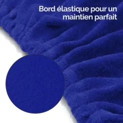Drap housse de protection en éponge pour coussin demi-rond 66 cm x 22 cm x 12 cm de table de massage - Bleu Azur