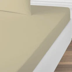 Drap housse en coton 57 fils uni