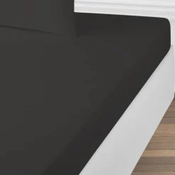 Drap housse en coton 57 fils uni