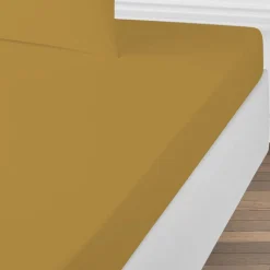 Drap housse en coton 57 fils uni