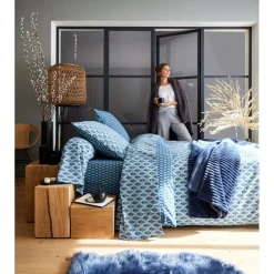 Drap housse en coton imprimé 57 fils SAPHIRE