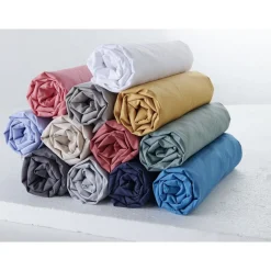 Drap housse uni en coton 57 fils - collection permanente