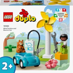 Duplo 10985 L'éolienne et la voiture électrique, Jouet Voiture pour Enfants Dès 2 Ans, Garçons et Filles, Jouets Éducatifs avec Figurines