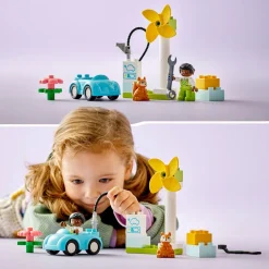 Duplo 10985 L'éolienne et la voiture électrique, Jouet Voiture pour Enfants Dès 2 Ans, Garçons et Filles, Jouets Éducatifs avec Figurines