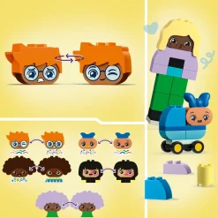 DUPLO Ma Ville 10423 Personnages à Construire aux Différentes Émotions, Jouet avec 71 Briques avec 5 Personnages