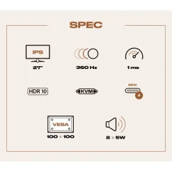 Ecran PC Gamer JN-27IPS360WQHDR-HSP Plat 27 360Hz