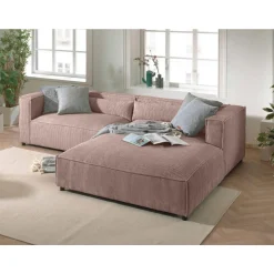 Ela - canapé d'angle droit 4 places - en velours côtelé - style contemporain