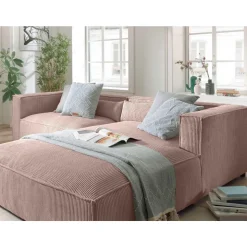 Ela - canapé d'angle droit 4 places - en velours côtelé - style contemporain