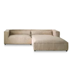 Ela - canapé d'angle droit 4 places - en velours côtelé - style contemporain