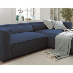Ela - canapé d'angle droit 4 places - en velours côtelé - style contemporain