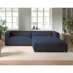 Ela - canapé d'angle droit 4 places - en velours côtelé - style contemporain