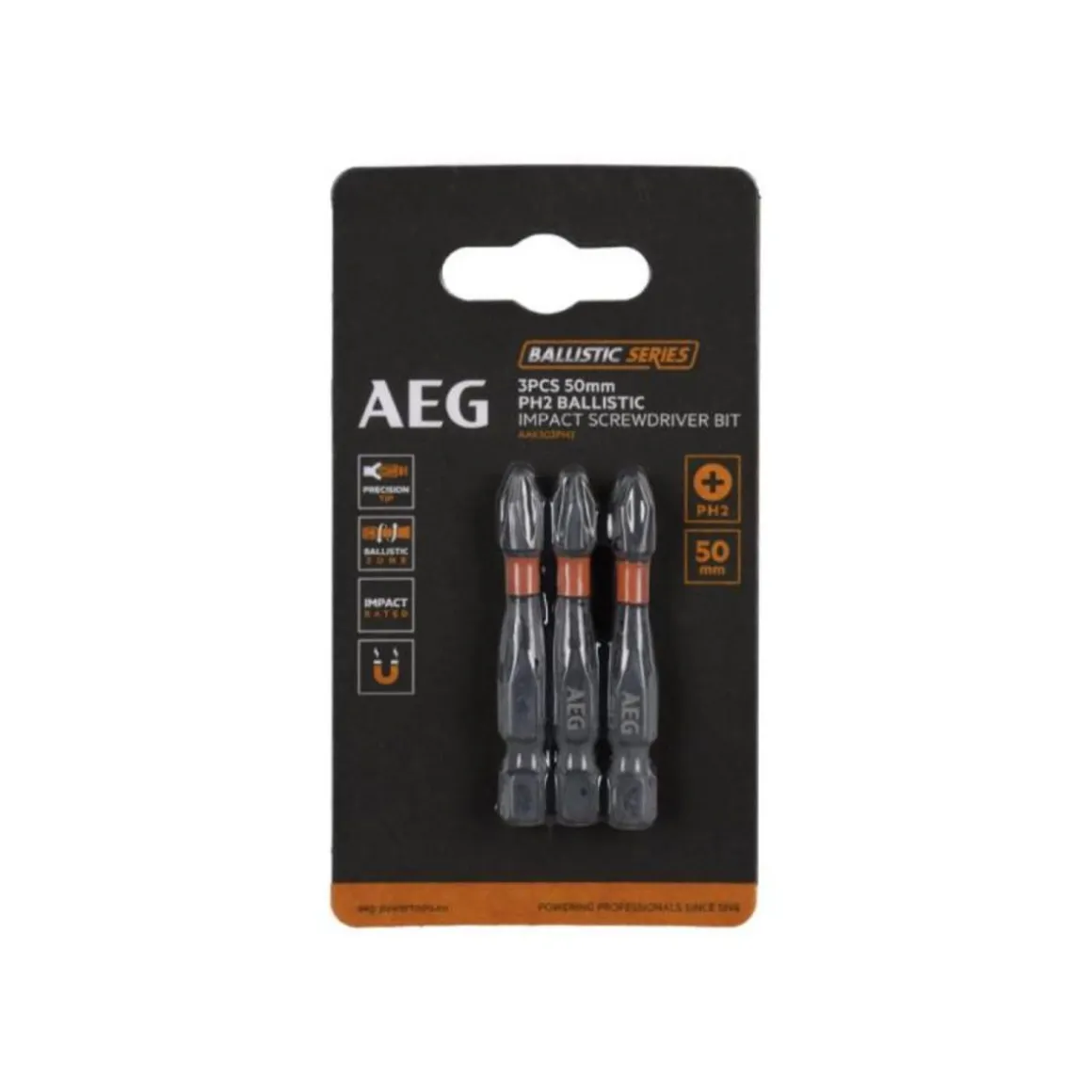 Embouts de vissage balistiques renforcés AEG - 50 mm - 3 pcs - PH2