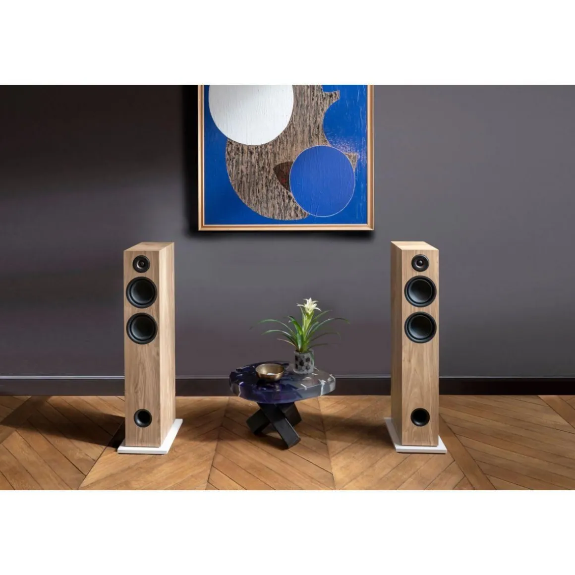 Enceinte colonne ELARA LN05A Chene Clair x2