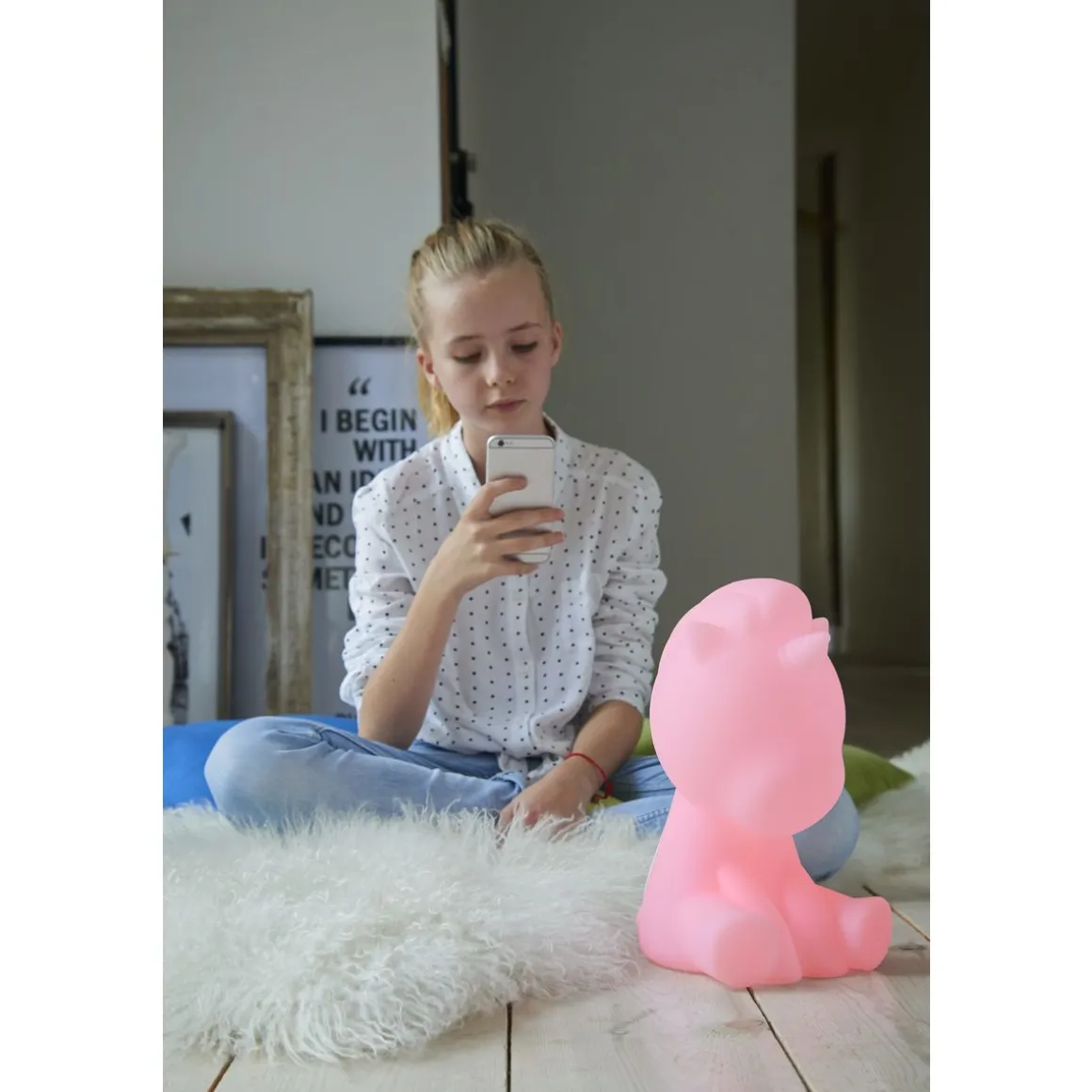 Enceinte portable Bluetooth lumineuse - Blanc - Luminus Licorne