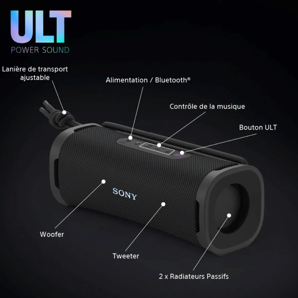 Enceinte portable sans fil Sony Bluetooth ULT Field 1 - Noir