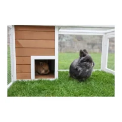 Enclos d'extérieur petits animaux - KERBL - 132 x 102 x 59 cm - Maison intégrée - Grillage