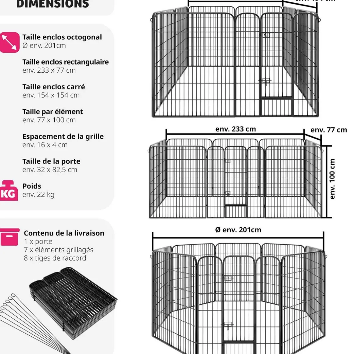 Enclos pour chien modulable