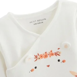 Ensemble bébé gilet et pantalon en coton nid d'abeille Miss Plume