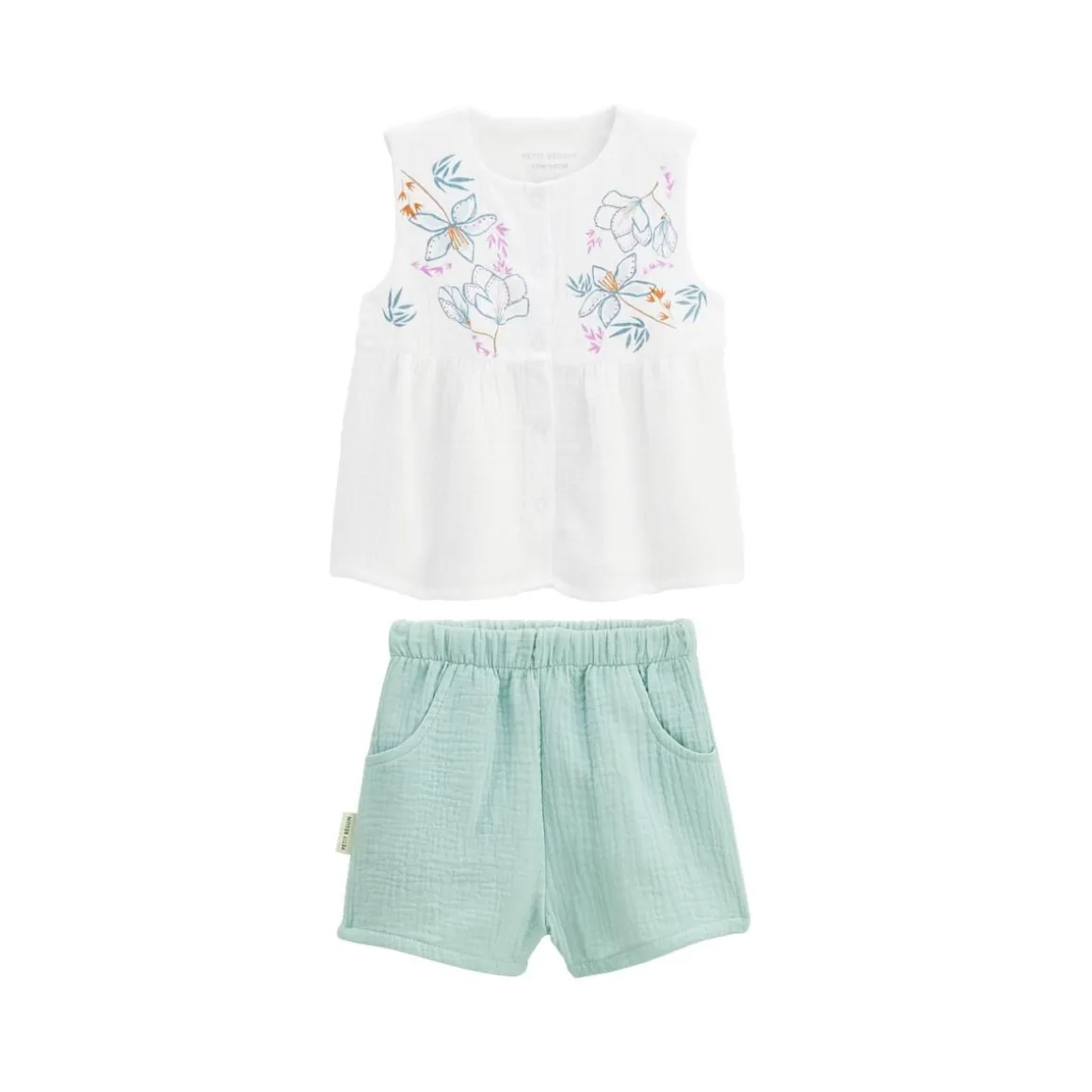 Ensemble bébé t-shirt et short en gaze de coton Patroika
