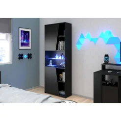 Ensemble Bureau gaming + 1 bibliothèque avec leds XENON
