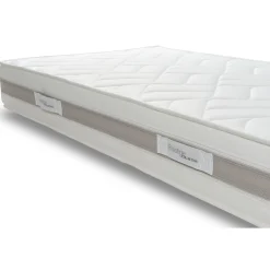 Ensemble complet Boxspring matelas ressorts ensachés + sommiers + tête de lit + pieds 160x200 cm CONFORT HOTEL Beige