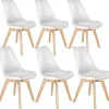 Ensemble de 6 chaises de salle à manger Forme ergonomique blanc