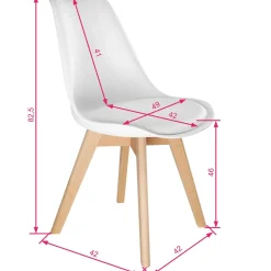 Ensemble de 6 chaises de salle à manger Forme ergonomique blanc