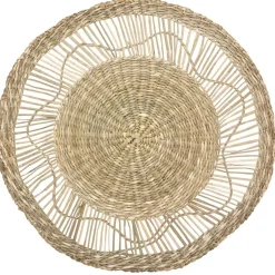 Ensemble de 3 décorations murales en roseau - Beige