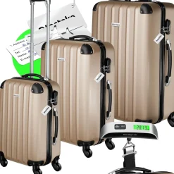 Ensemble de 3 valises Talia avec pèse-bagage et étiquette à bagages