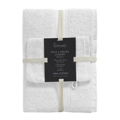 Ensemble de bain 3 pièces (1 drap de bain + 1 serviette de toilette + 1 gant) LUXURY