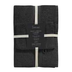 Ensemble de bain 3 pièces (1 drap de bain + 1 serviette de toilette + 1 gant) LUXURY