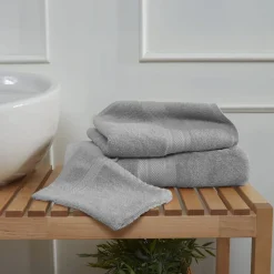 Ensemble de bain 3 pièces (1 drap de bain + 1 serviette de toilette + 1 gant) LUXURY