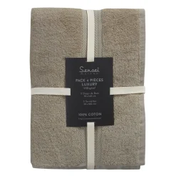 Ensemble de bain 4 pièces (2 draps de bain + 2 serviettes de toilette) LUXURY