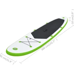Ensemble de planche SUP gonflable vert et blanc