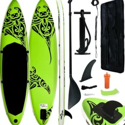 Ensemble de planche SUP gonflable 320x76x15 cm Vert