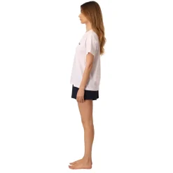 Ensemble de pyjama court femme Blanc et Navy