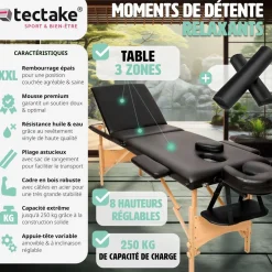 Ensemble de table de massage Daniel avec rouleaux de massage