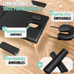 Ensemble de table de massage Daniel avec rouleaux de massage