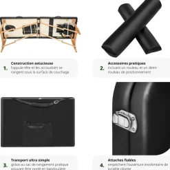 Ensemble de table de massage Daniel avec rouleaux de massage