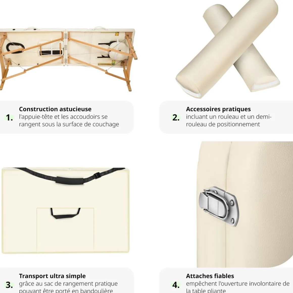 Ensemble de table de massage Daniel avec rouleaux de massage