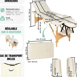 Ensemble de table de massage Daniel avec rouleaux de massage