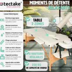 Ensemble de table de massage Freddi avec rouleaux de massage