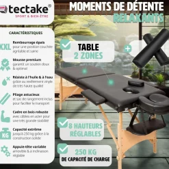 Ensemble de table de massage Freddi avec rouleaux de massage